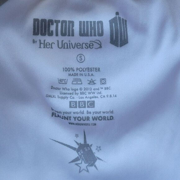Doctor Who Tardis Skater Skirt Juniors Sz S White Gray Flare Mini Her Universe - Picture 6 of 6